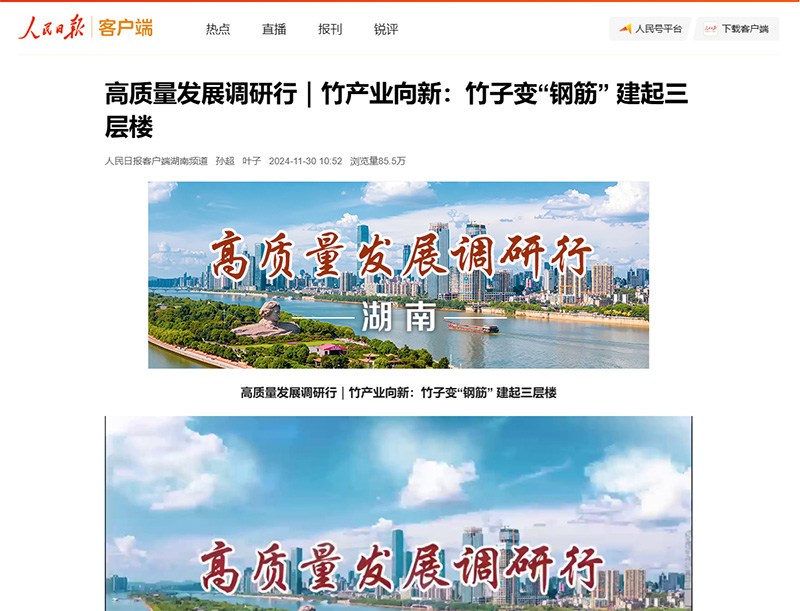 人民日报-竹产业向新：竹子变“钢筋” 建起三层楼