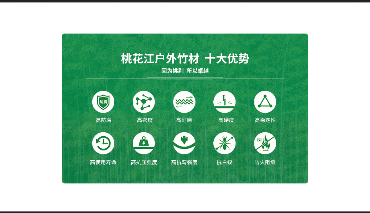 桃花江户外重竹墙板
